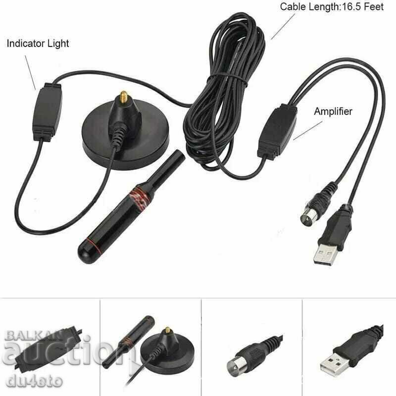 Indoor antenna with amplifier for digital TV DVB-T HD - 5 Indoor antenna with amplifier for digital TV DVB-T HD - 5