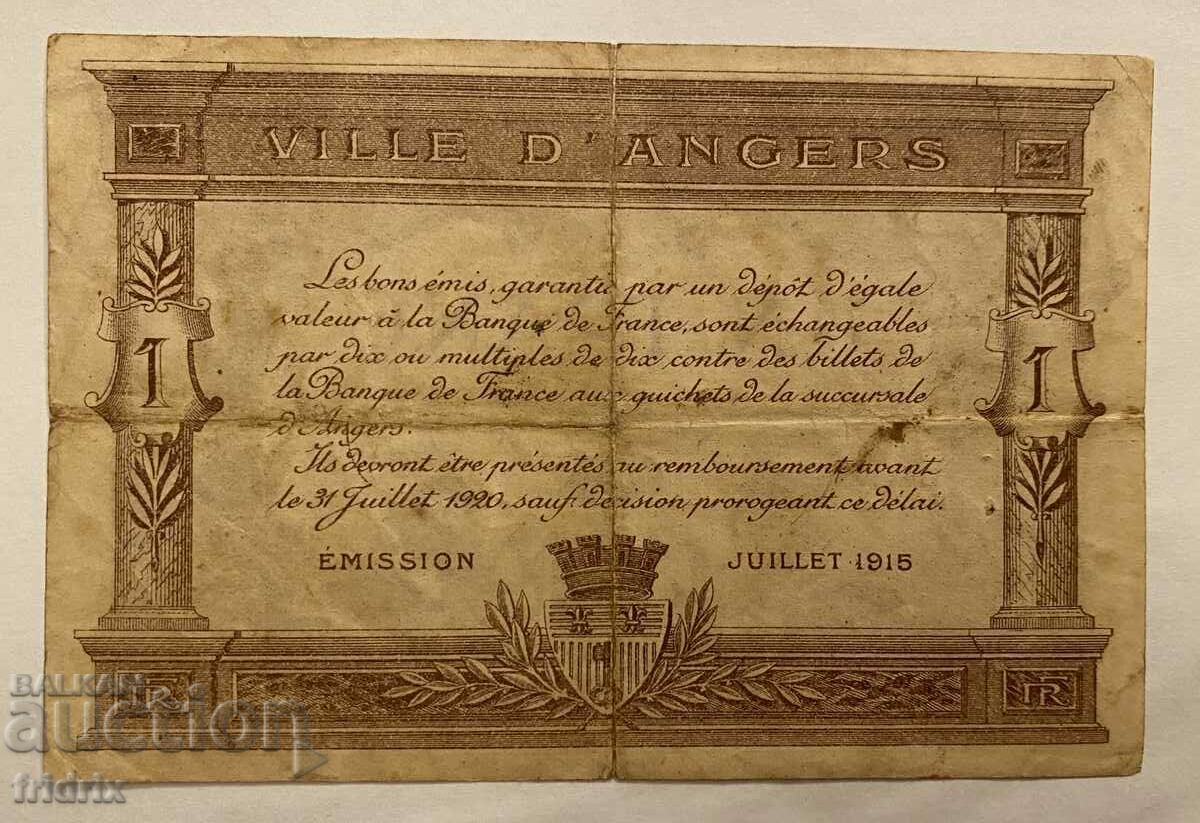 France 1 franc city of Anger / France 1 franc 1915 Anger with price 22.00 BGN | € 11.25 France 1 franc city of Anger / France 1 franc 1915 Anger with price 22.00 BGN | € 11.25