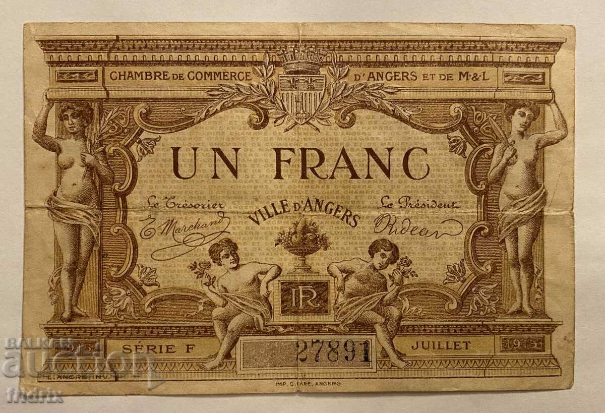 France 1 franc city of Anger / France 1 franc 1915 Anger