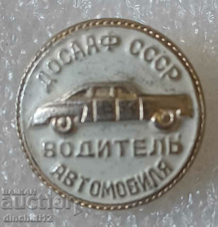 Auction Sign. Driver of the DOSAAF car. Auto Moto Auction Sign. Driver of the DOSAAF car. Auto Moto