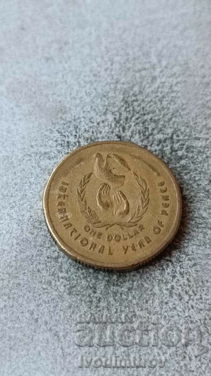 Australia 1 USD 1986 Anul Internațional al Păcii