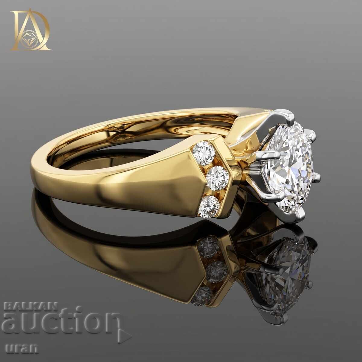Inel de aur nou cu diamante naturale de 0,64 ct cu preț € 2000.00 | 3911.67 BGN