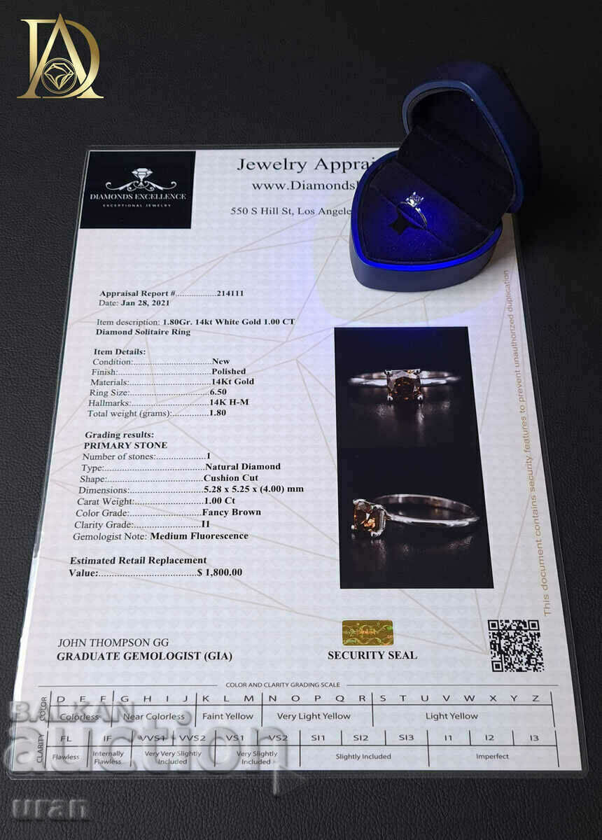 New Gold Ring with 1.00ct Natural Diamond - 5 New Gold Ring with 1.00ct Natural Diamond - 5