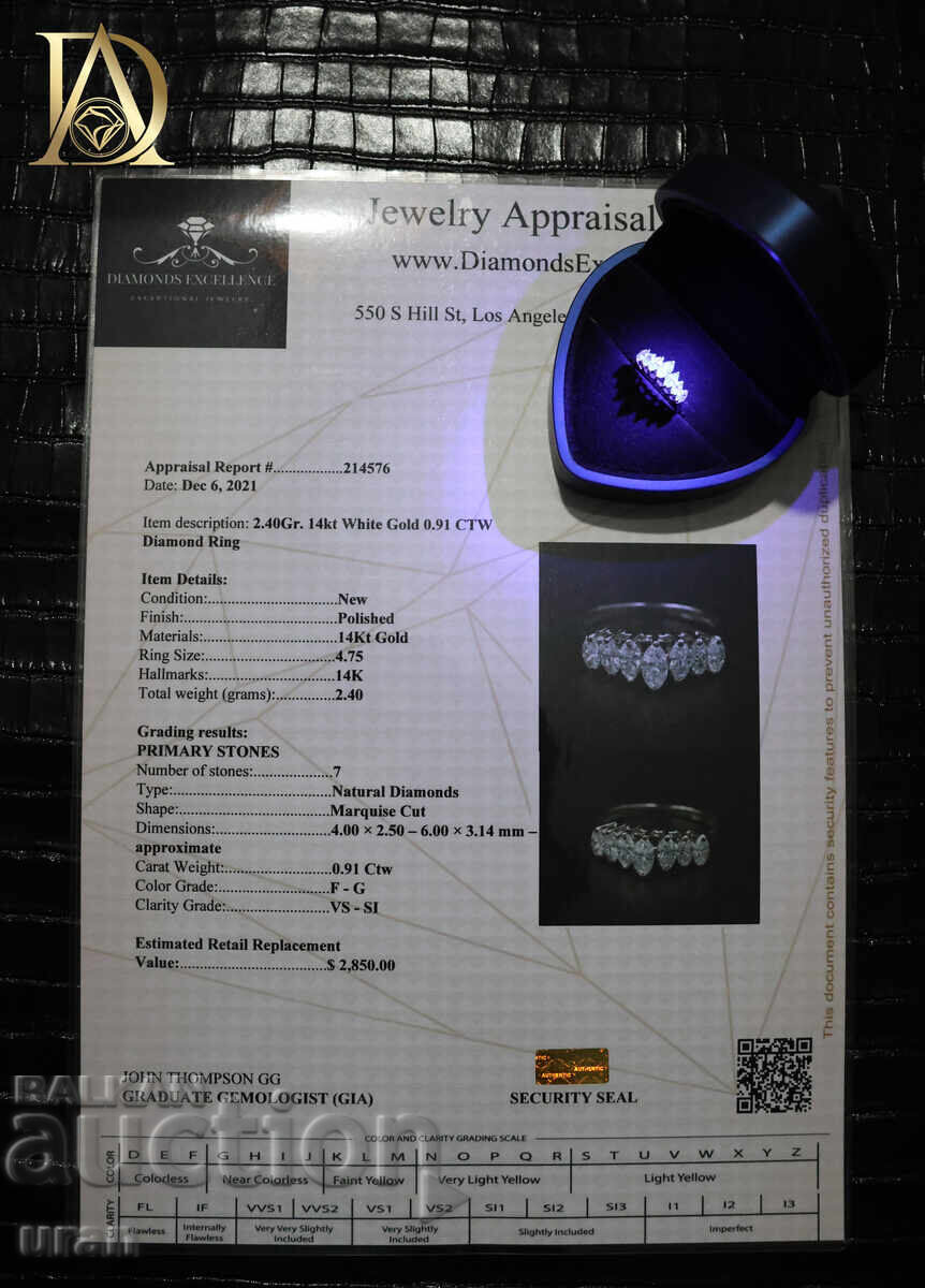 New Gold Ring with 0.91ct Natural Diamonds - 6