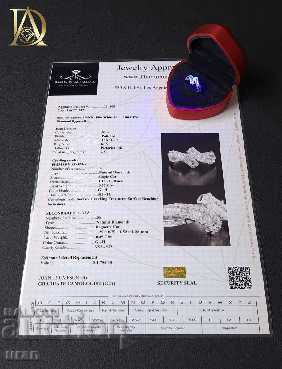 Inel de aur nou cu diamante naturale de 0,80 ct - 5