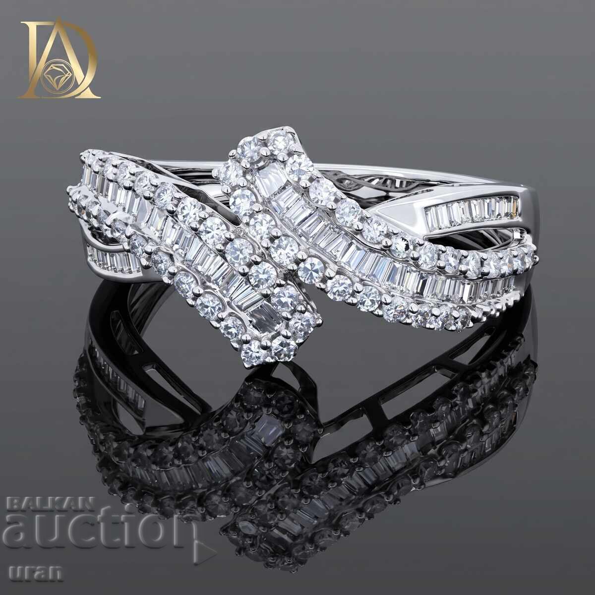 Inel de aur nou cu diamante naturale de 0,80 ct