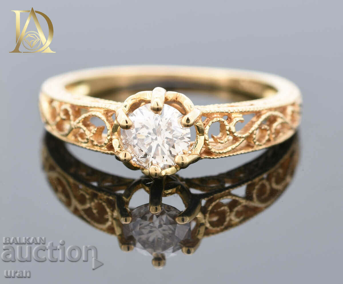 New Gold Ring with 0.55ct Natural Diamond with price 1400.00 BGN | € 715.81 New Gold Ring with 0.55ct Natural Diamond with price 1400.00 BGN | € 715.81