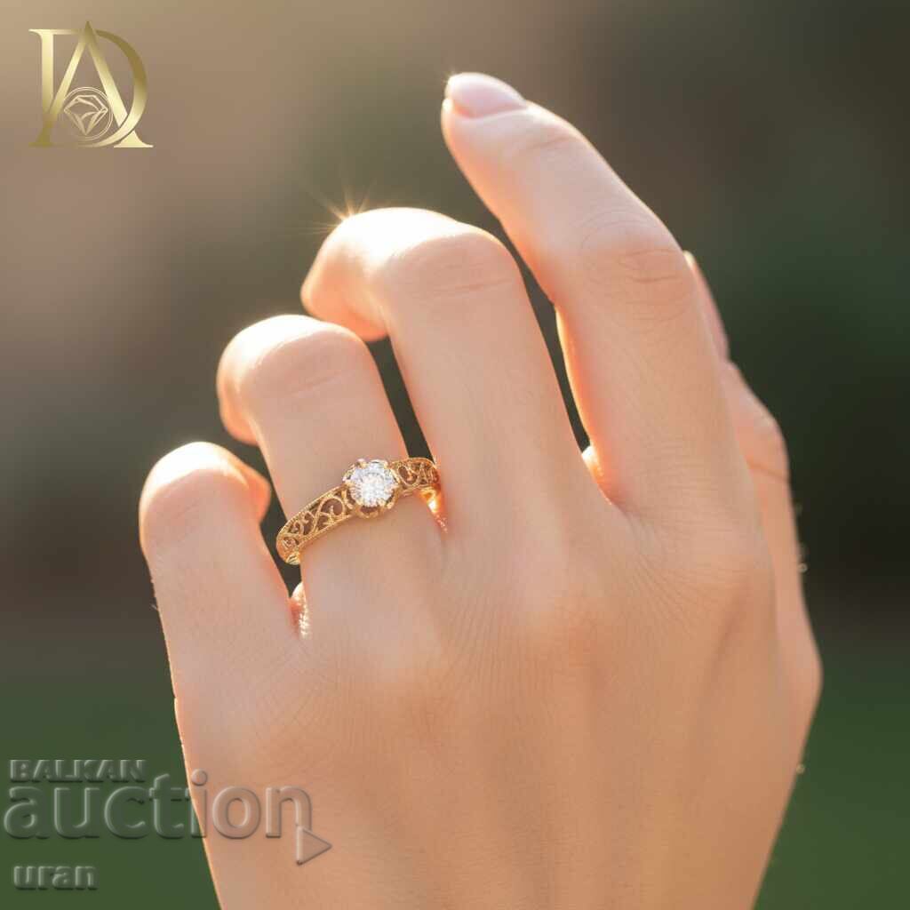 Доставка на Нов Златен Пръстен с 0.55кт Естествен Диамант Доставка на Нов Златен Пръстен с 0.55кт Естествен Диамант