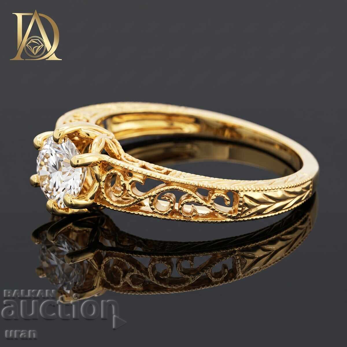 Delivery of New Gold Ring with 0.55ct Natural Diamond