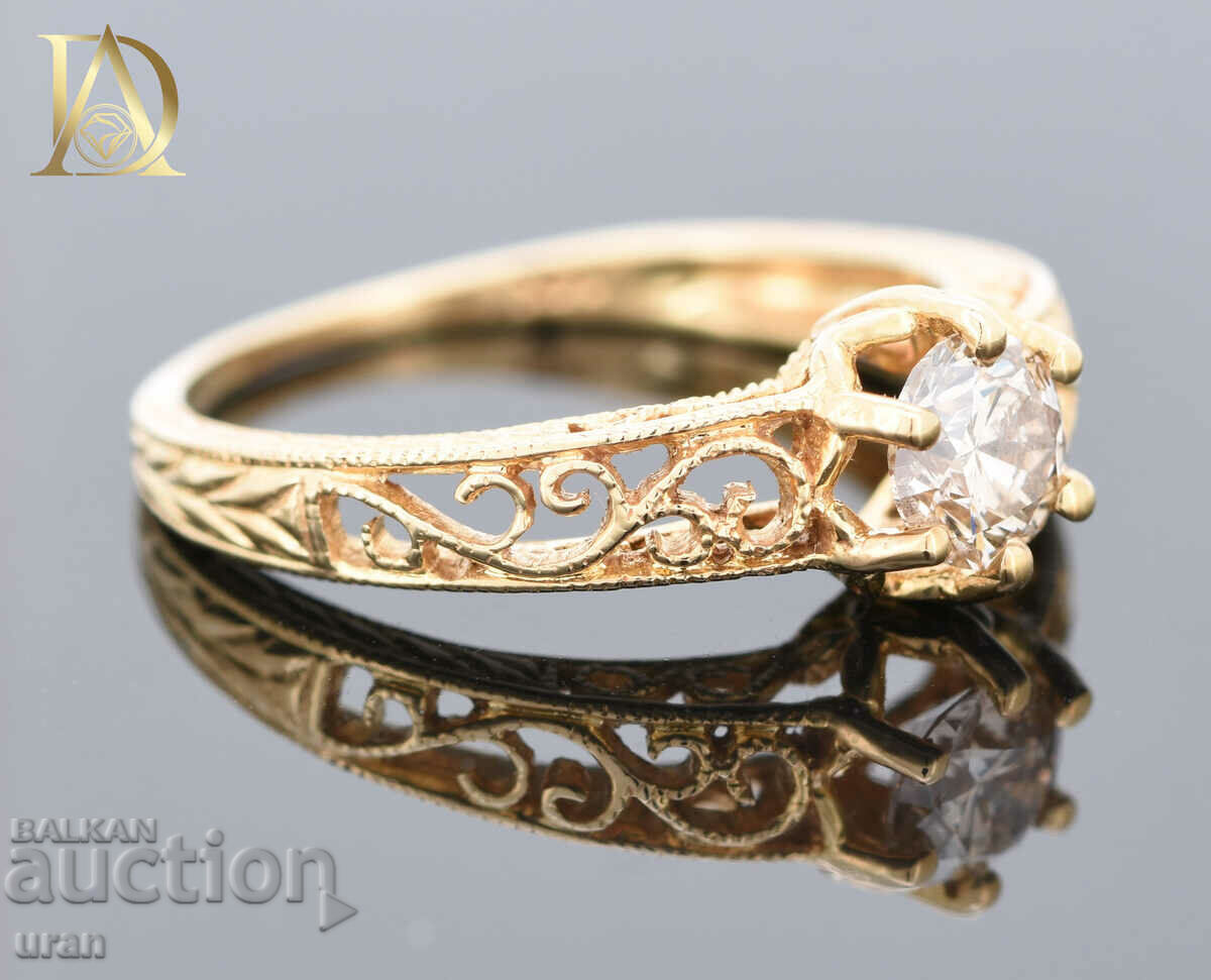 New Gold Ring with 0.55ct Natural Diamond - 5 New Gold Ring with 0.55ct Natural Diamond - 5
