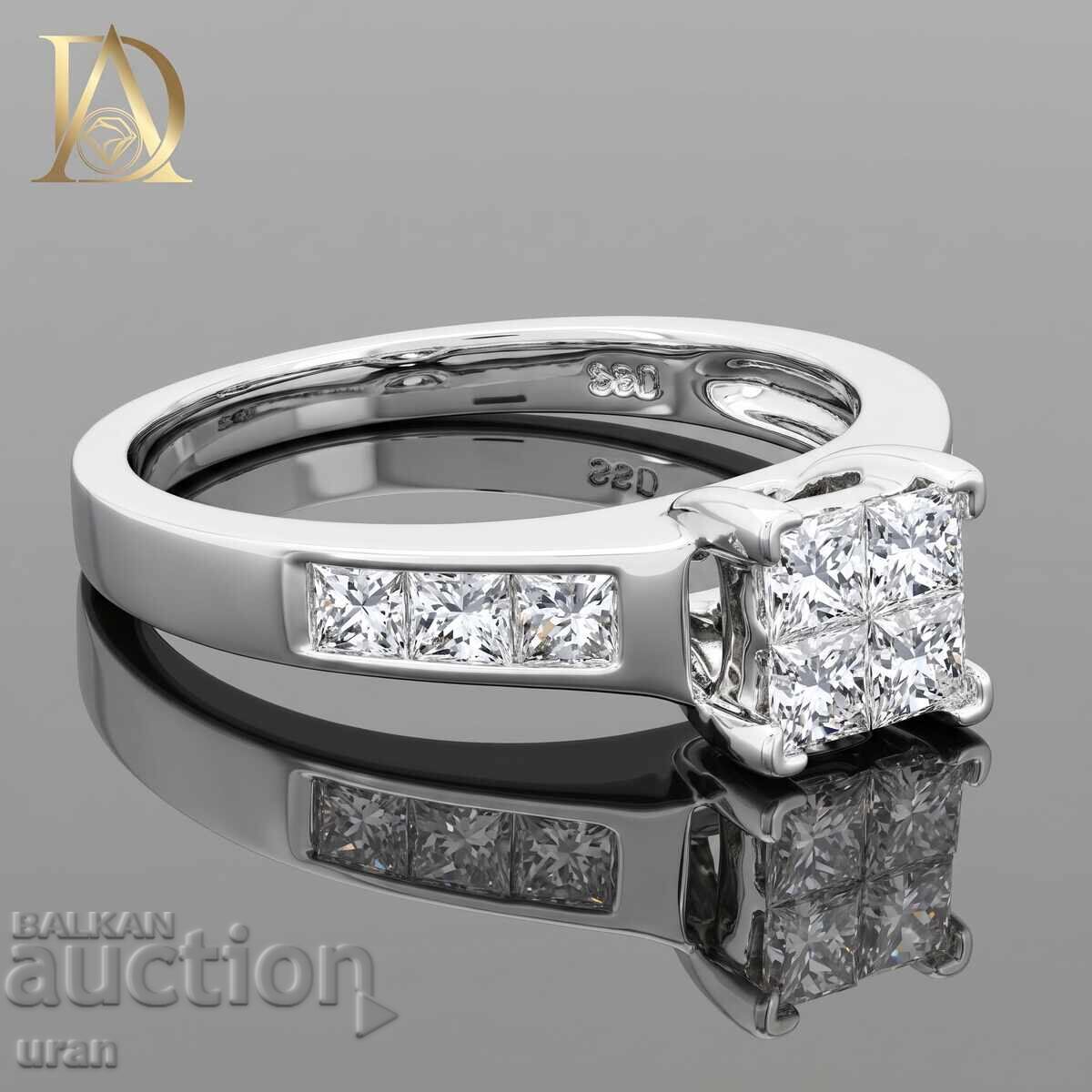 Inel de aur nou cu diamante naturale de 0,92 ct cu preț € 1800.00 | 3520.51 BGN
