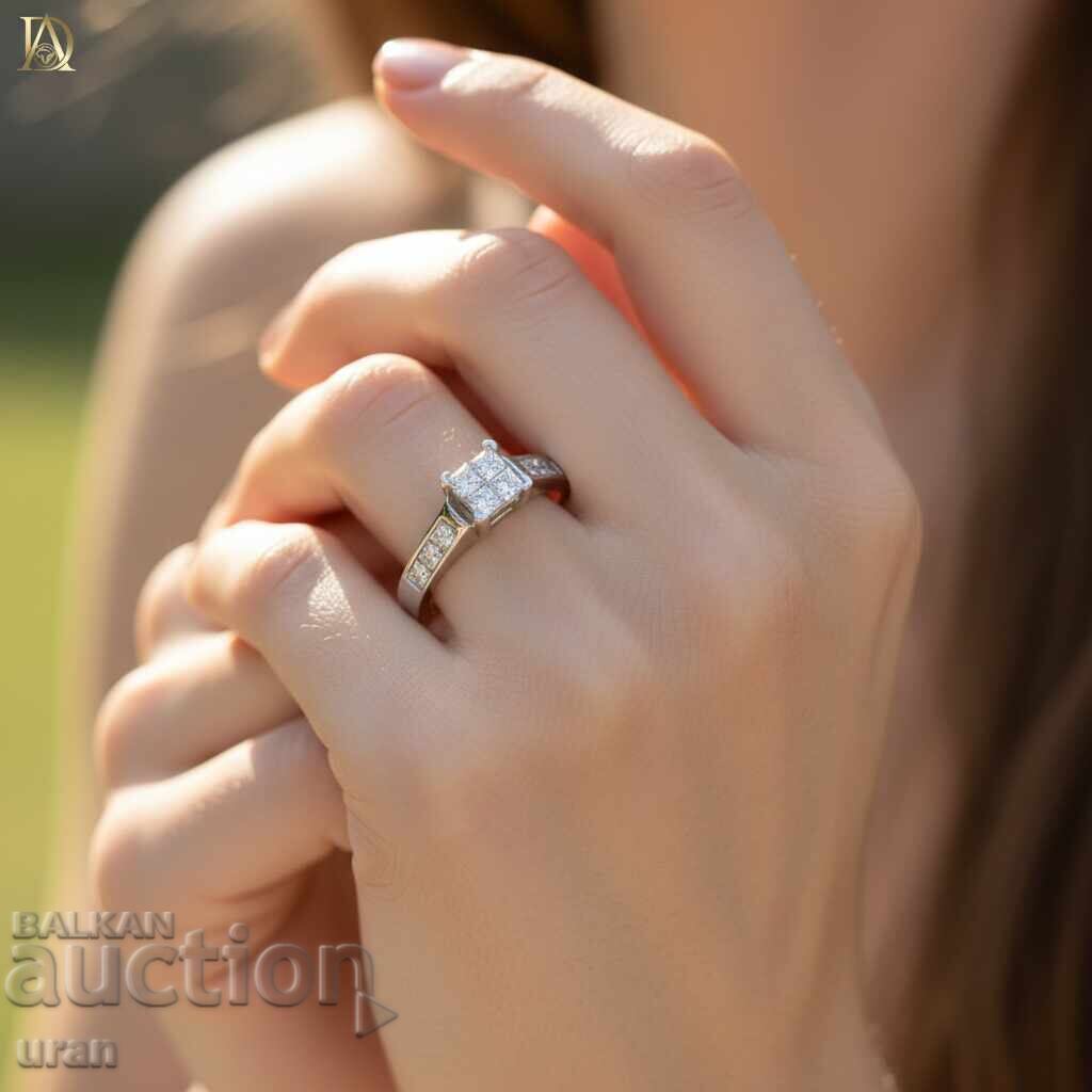 Доставка на Нов Златен Пръстен с 0.92кт Естествени Диаманти