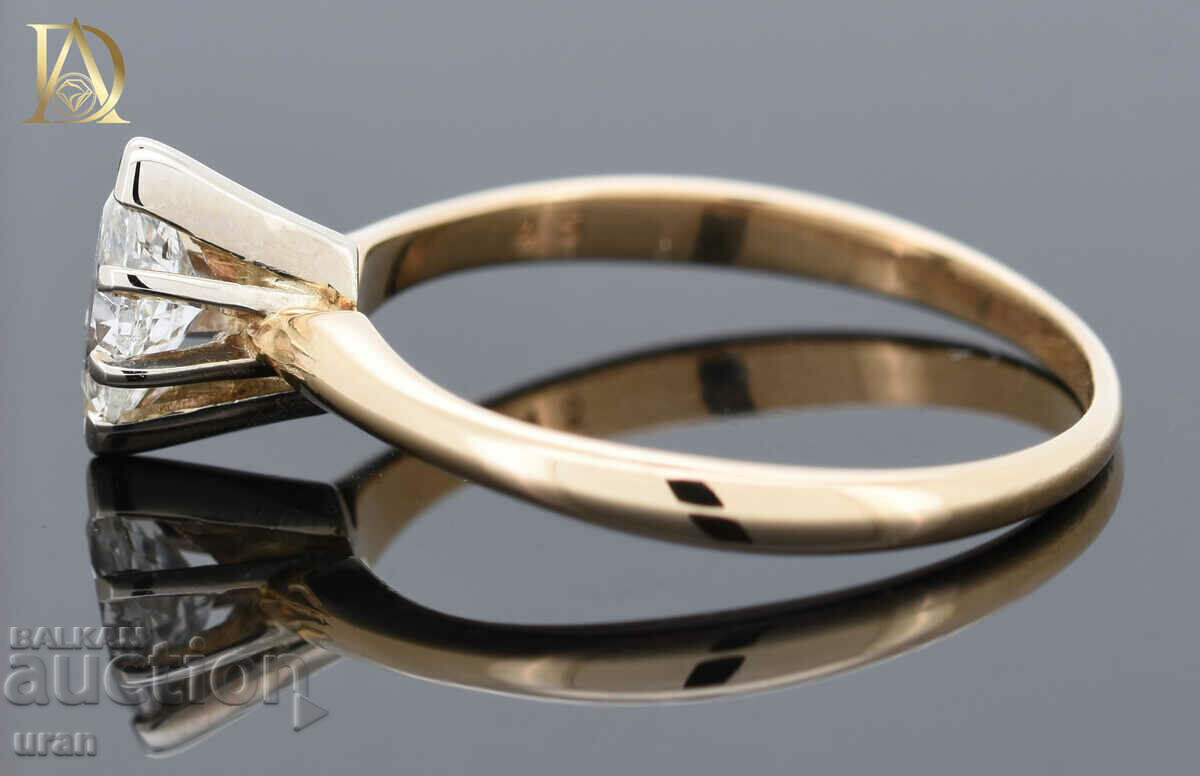 Licitație Inel de aur nou cu diamant natural de 0,45 kt Licitație Inel de aur nou cu diamant natural de 0,45 kt