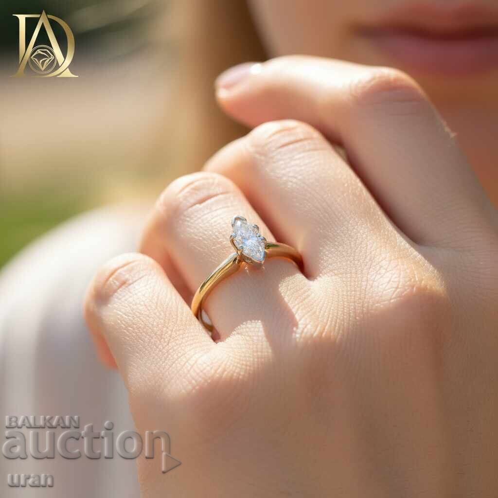 Δημοπρασία Νέο χρυσό δαχτυλίδι με φυσικό διαμάντι 0,45 καρατίων