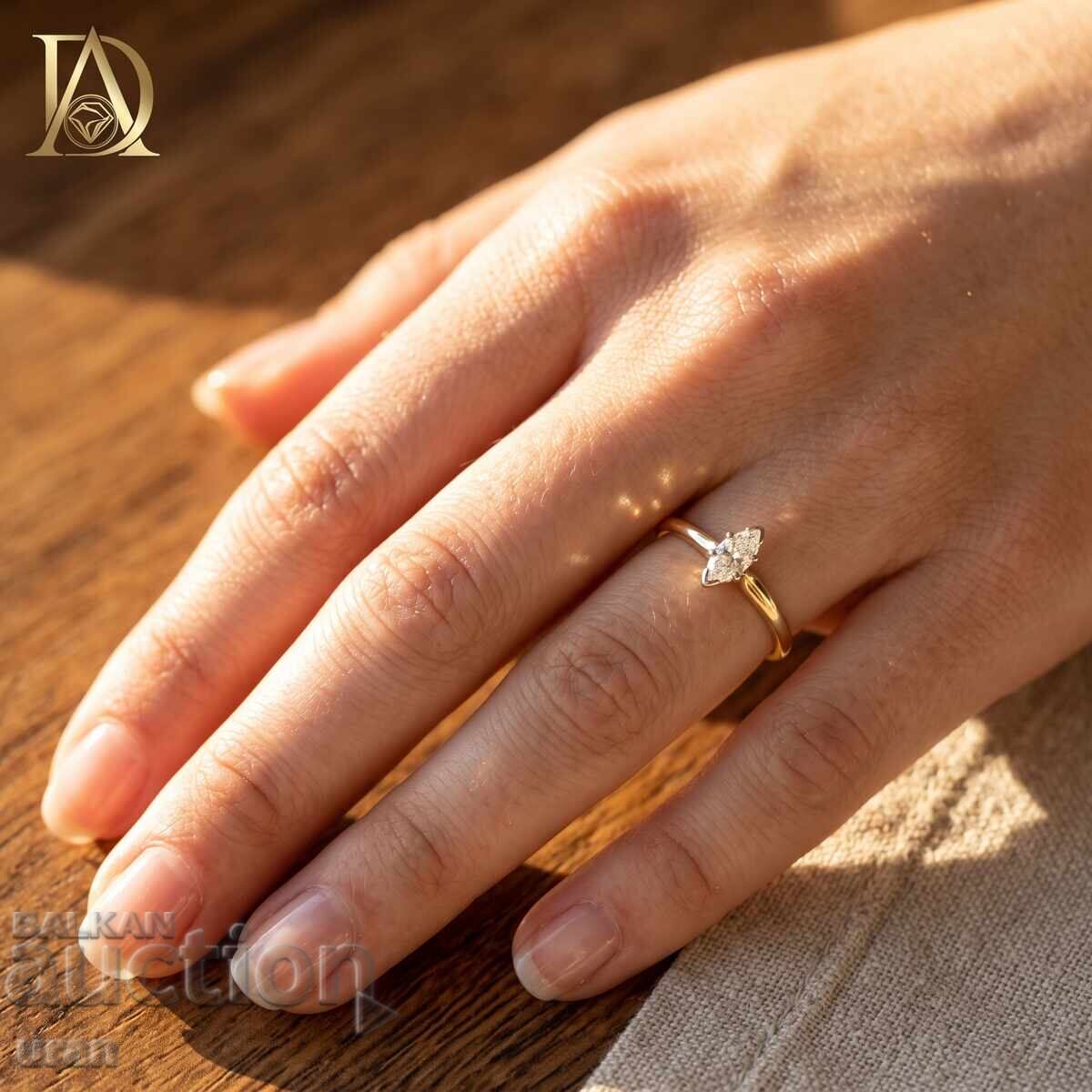 Auction  New Gold Ring with 0.45kt Natural Diamond