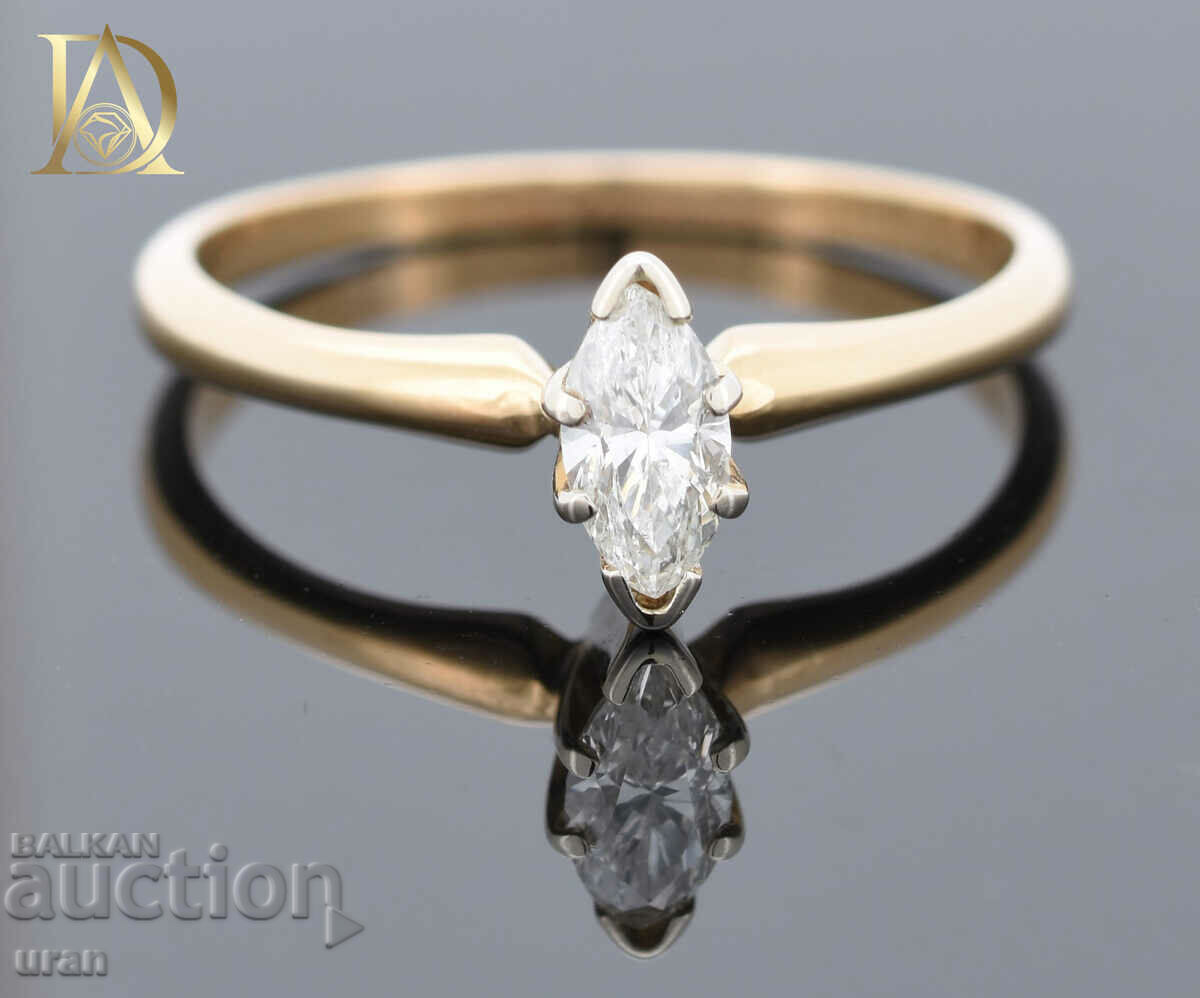 New Gold Ring with 0.45kt Natural Diamond