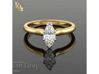 New Gold Ring with 0.45kt Natural Diamond