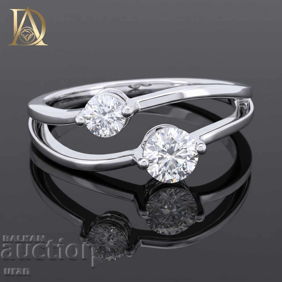 Inel de aur nou cu diamante naturale de 0,52 ct