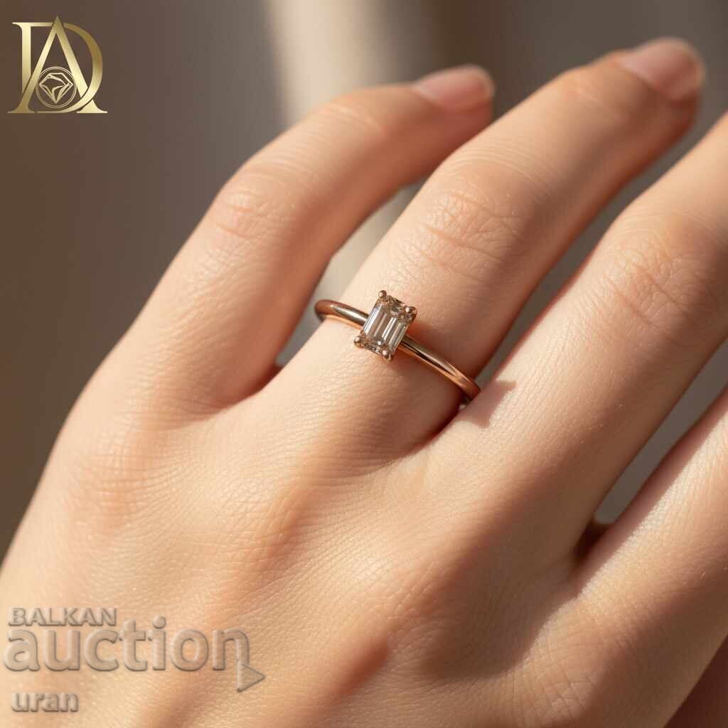 Auction  New Gold Ring with 0.43ct Natural Diamond