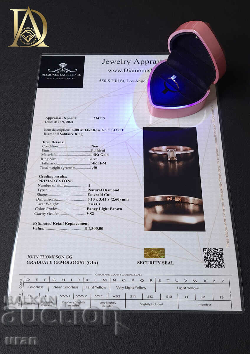 New Gold Ring with 0.43ct Natural Diamond - 5 New Gold Ring with 0.43ct Natural Diamond - 5