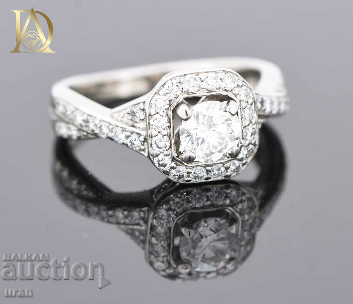 New Gold Ring with 0.90ct Natural Diamonds - 5