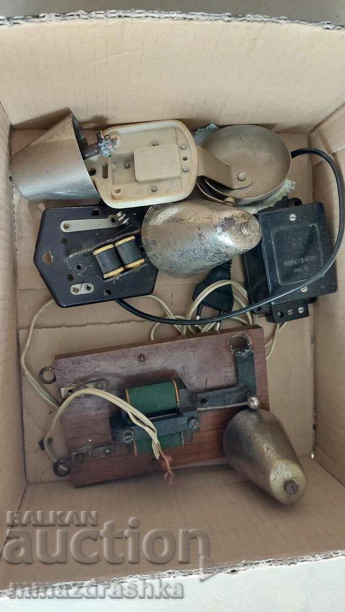 Parts of a vintage telephone