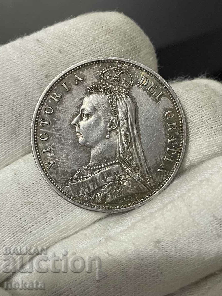 1/2 Krone 1887 United Kingdom, Silver