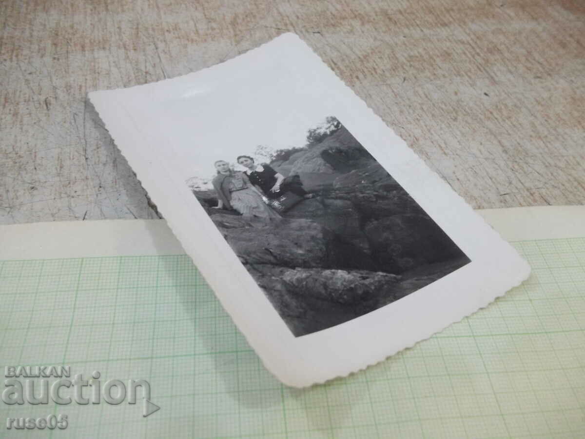 Auction Old photo of two women on the rocks Auction Old photo of two women on the rocks