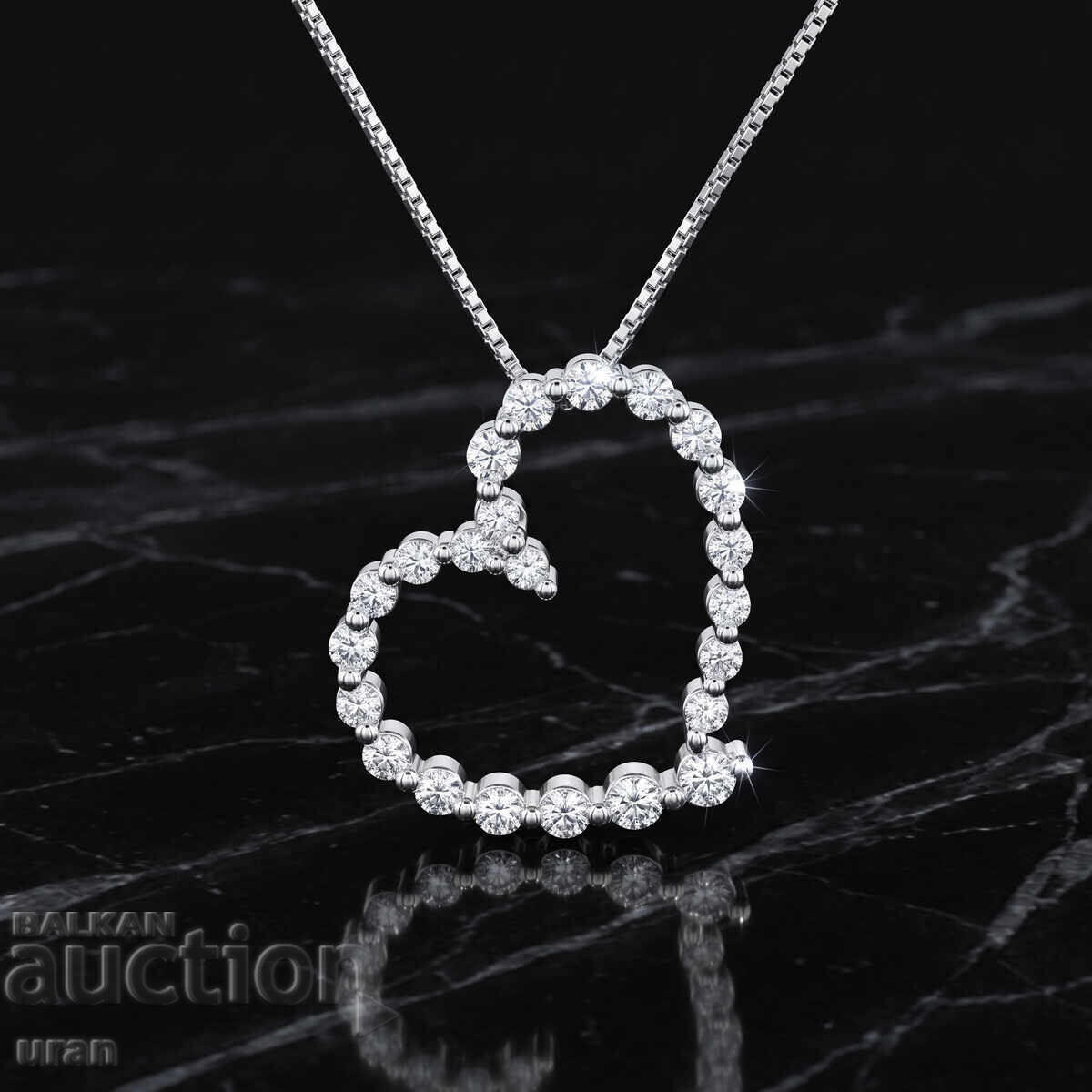 Colier nou de aur cu diamante naturale de 0,35 ct
