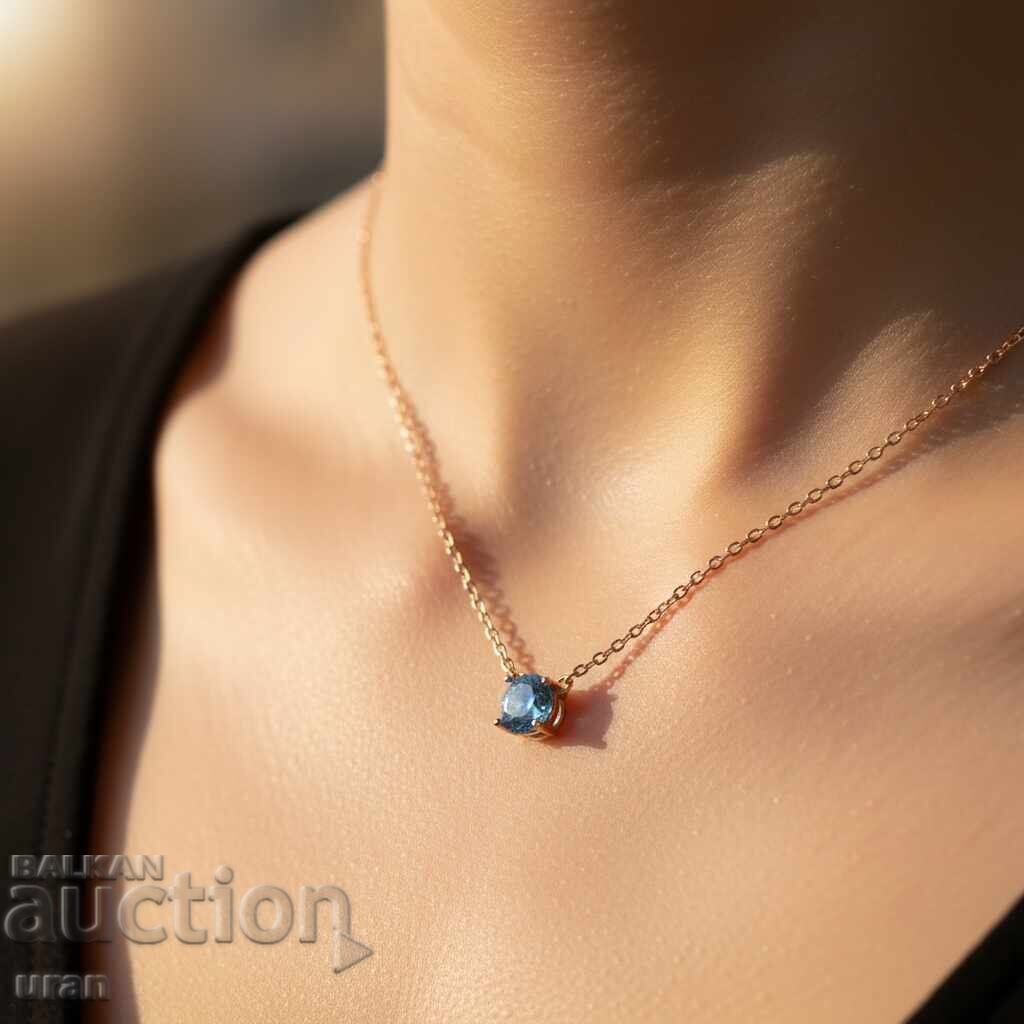 Auction New Gold Necklace with 1.01ct Natural Blue Diamond Auction New Gold Necklace with 1.01ct Natural Blue Diamond
