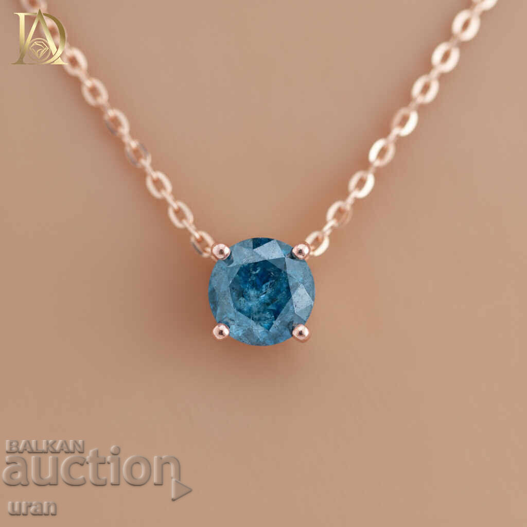 New Gold Necklace with 1.01ct Natural Blue Diamond New Gold Necklace with 1.01ct Natural Blue Diamond