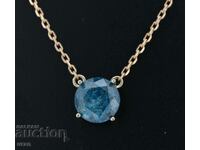 New Gold Necklace with 1.06ct Natural Blue Diamond