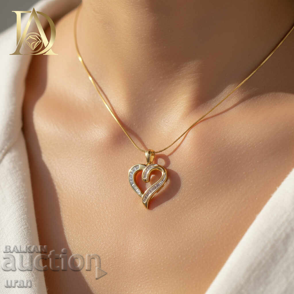 Δημοπρασία Νέο χρυσό κολιέ με φυσικά διαμάντια 0,55 καρατίων