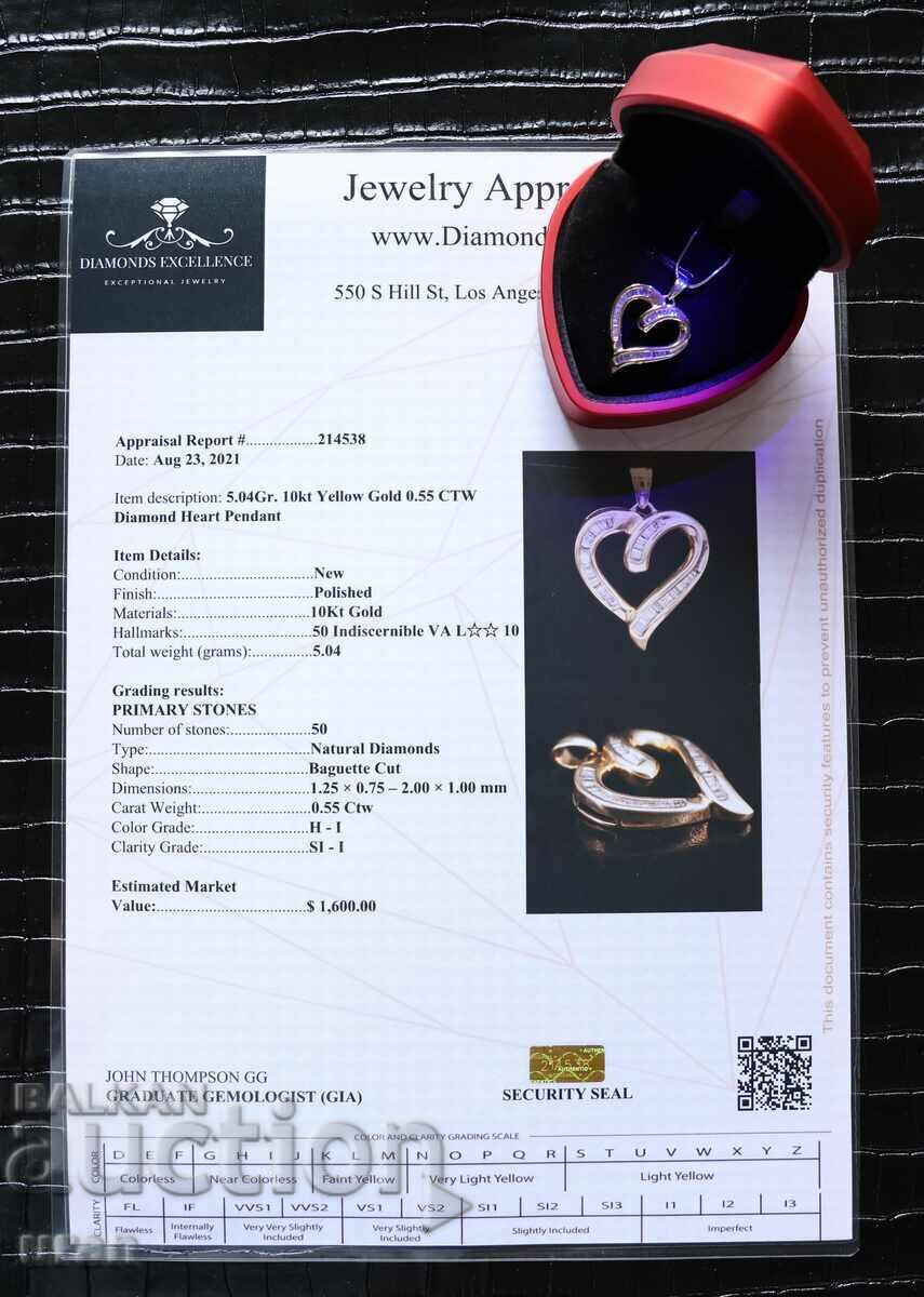 Colier nou de aur cu diamante naturale de 0,55 ct - 7 Colier nou de aur cu diamante naturale de 0,55 ct - 7