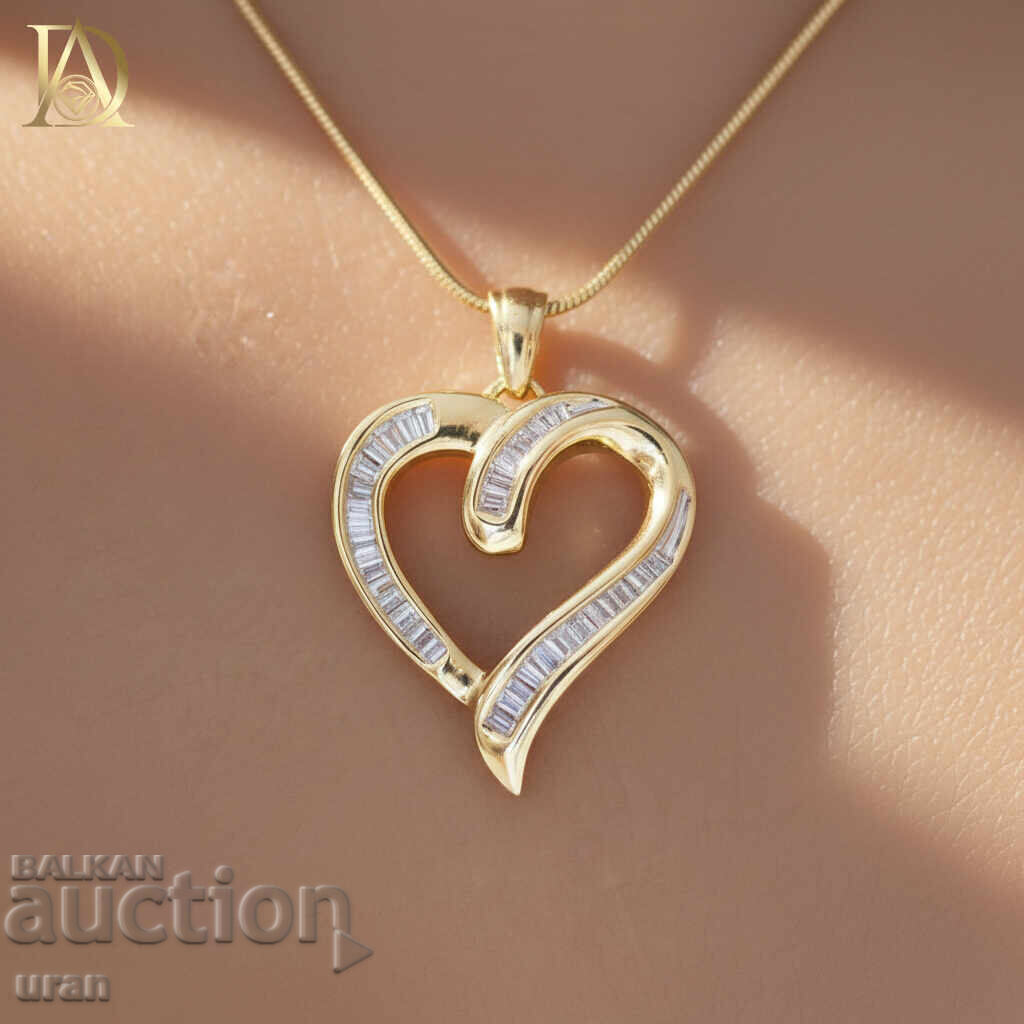 Νέο χρυσό κολιέ με φυσικά διαμάντια 0,55 καρατίων