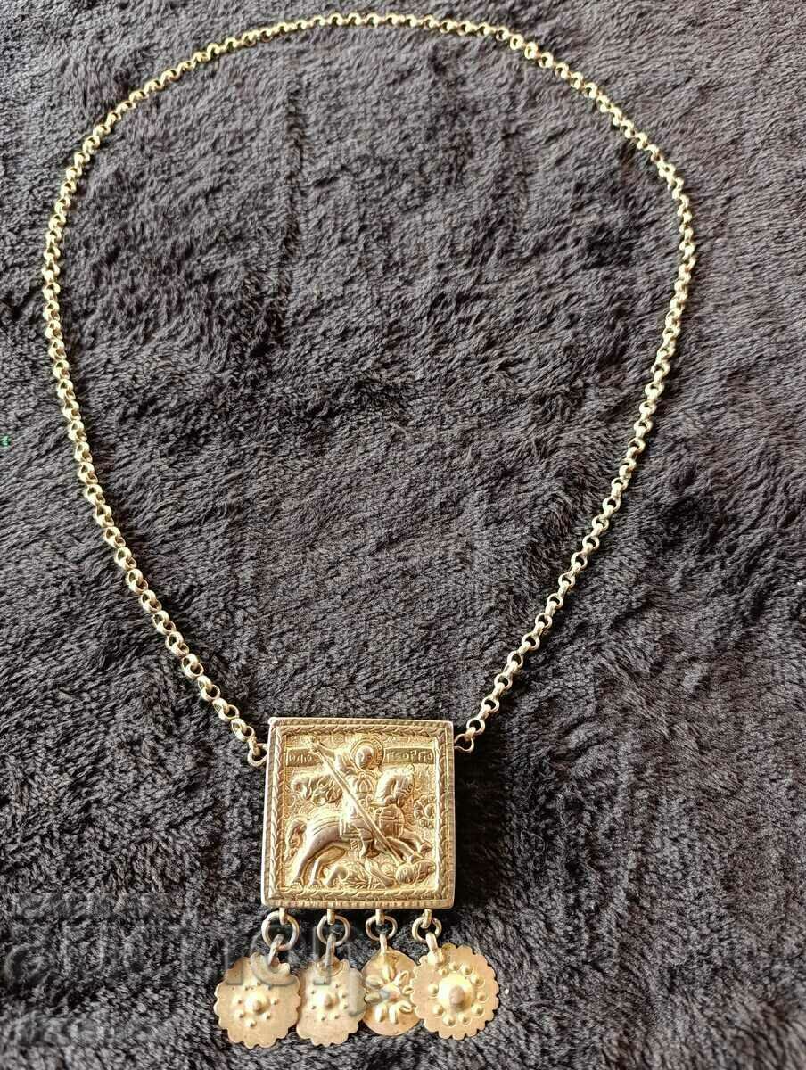 Rare Silver Revival Jewelry Muska St. Γιώργος Σταυρός