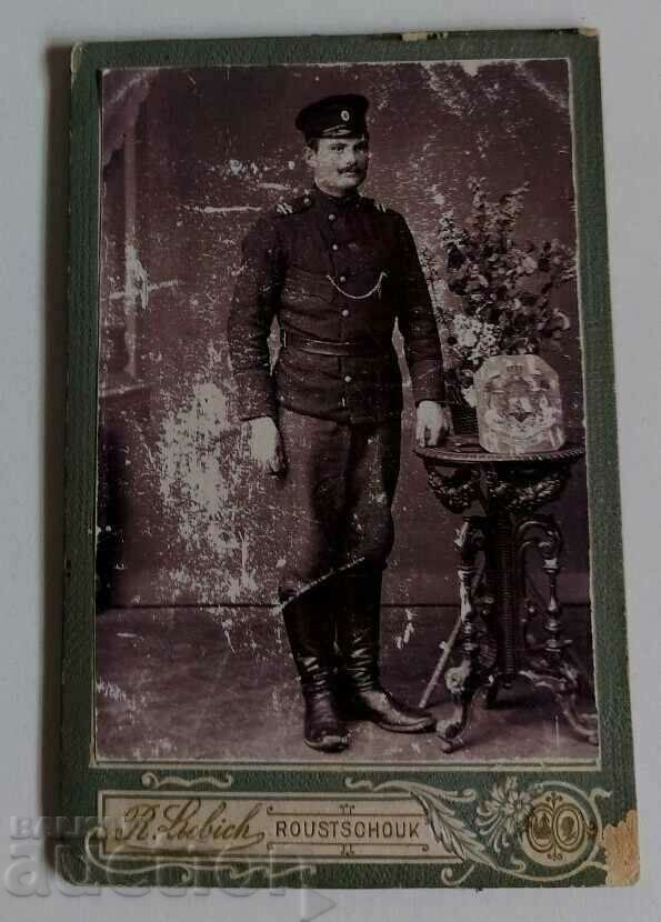 . BEGINNING 20TH CENTURY MILITARY OLD MILITARY PHOTO CARDBOARD RUSSE