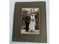 . СВАТБЕНА ГОЛЯМА СТАРА СНИМКА КАРТОН СВАТБА