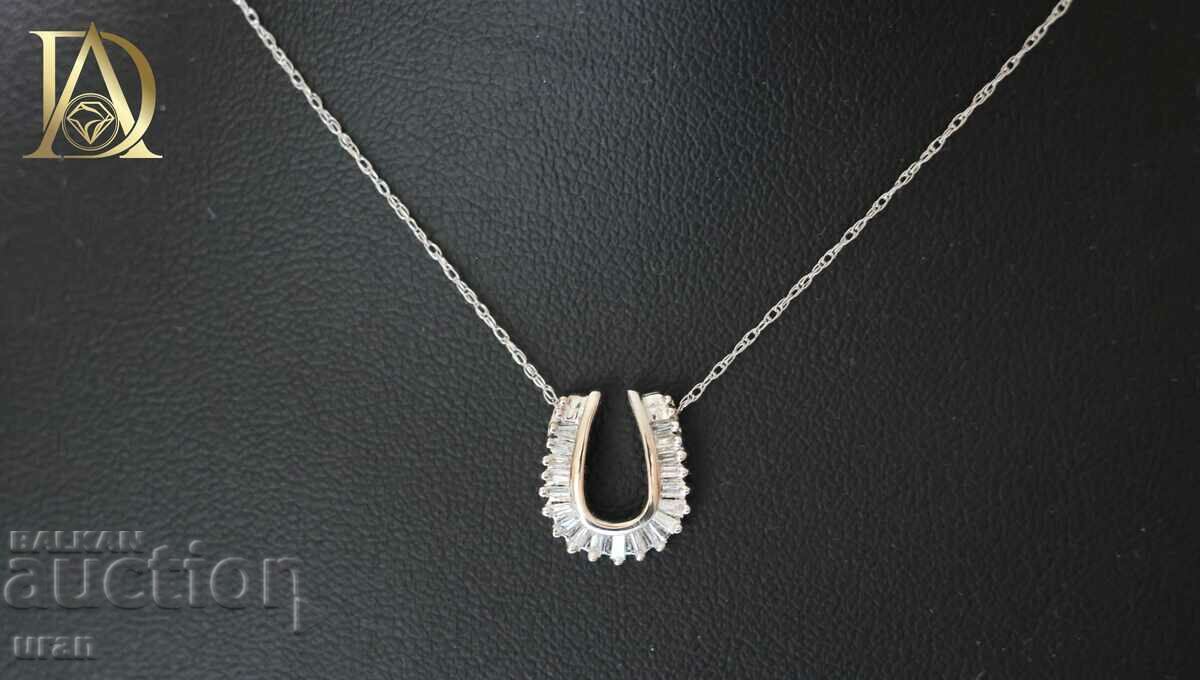 New Gold Horseshoe Necklace with 0.40ct Natural Diamonds with price 1300.00 BGN | € 664.68 New Gold Horseshoe Necklace with 0.40ct Natural Diamonds with price 1300.00 BGN | € 664.68