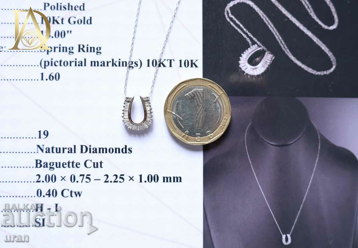 Delivery of New Gold Horseshoe Necklace with 0.40ct Natural Diamonds Delivery of New Gold Horseshoe Necklace with 0.40ct Natural Diamonds