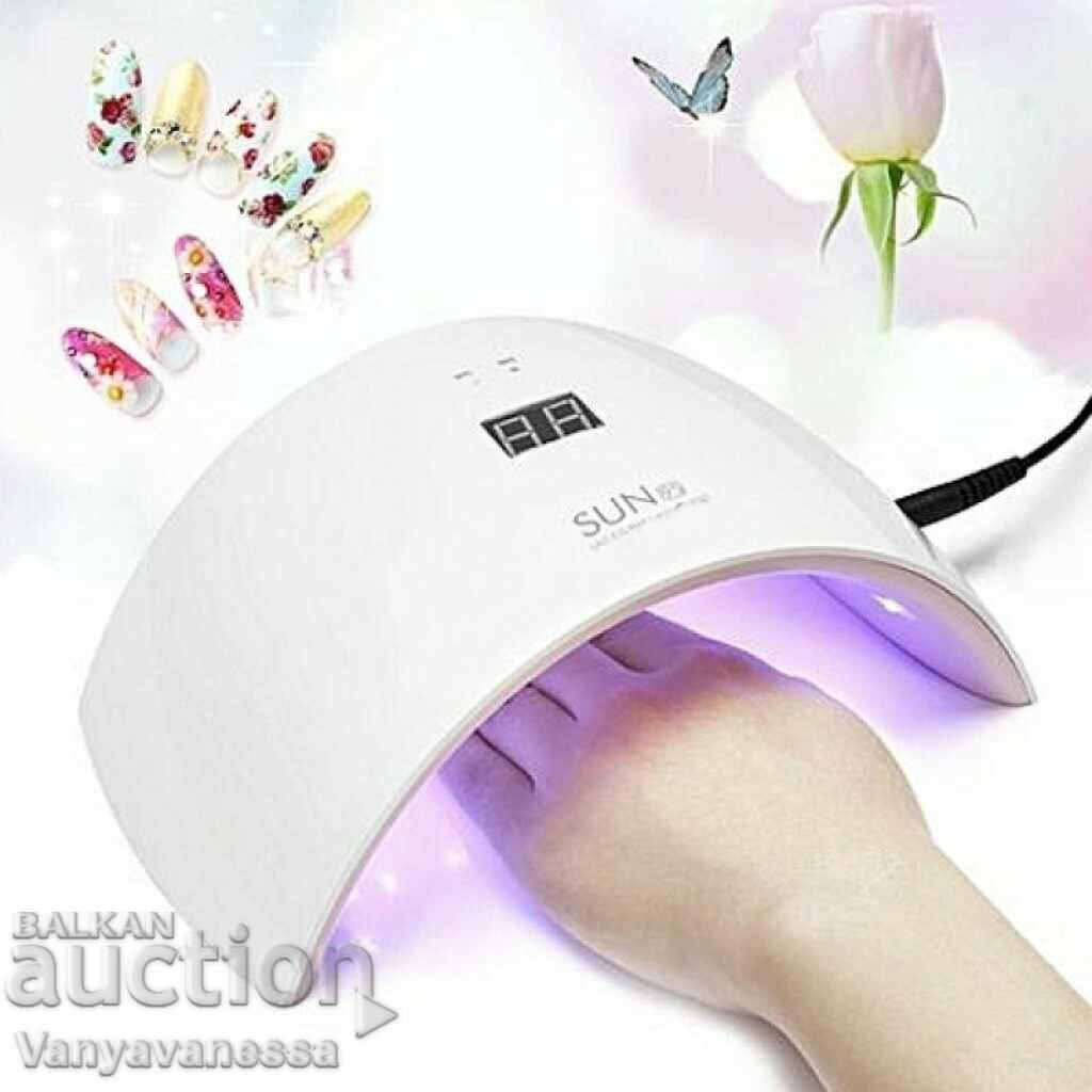 Convenient arc UV/LED lamp for manicure and pedicure with power