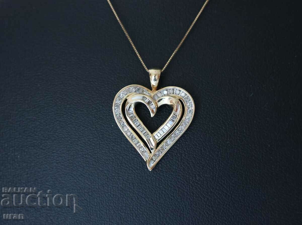 New Gold Necklace with 0.55ct Natural Diamonds with price 1200.00 BGN | € 613.55 New Gold Necklace with 0.55ct Natural Diamonds with price 1200.00 BGN | € 613.55