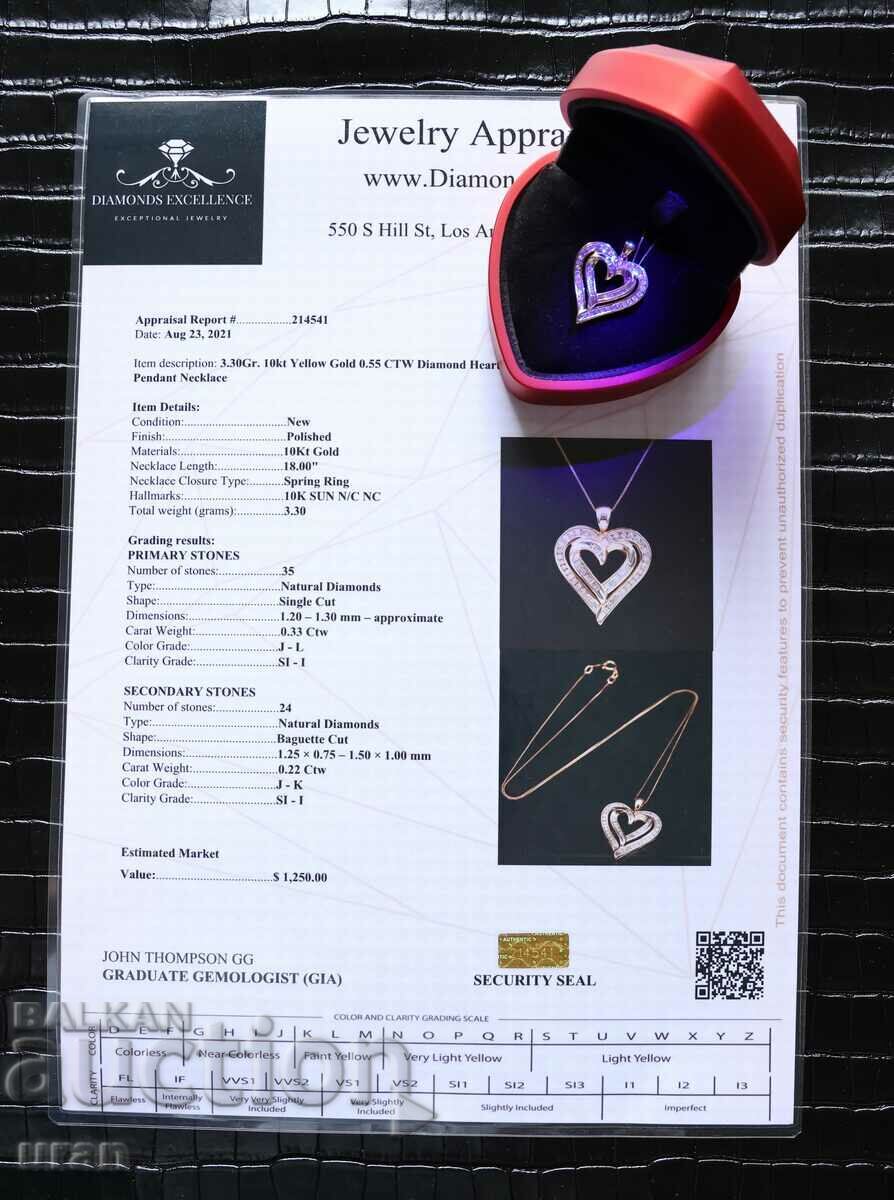 Νέο χρυσό κολιέ με φυσικά διαμάντια 0,55 καρατίων - 5