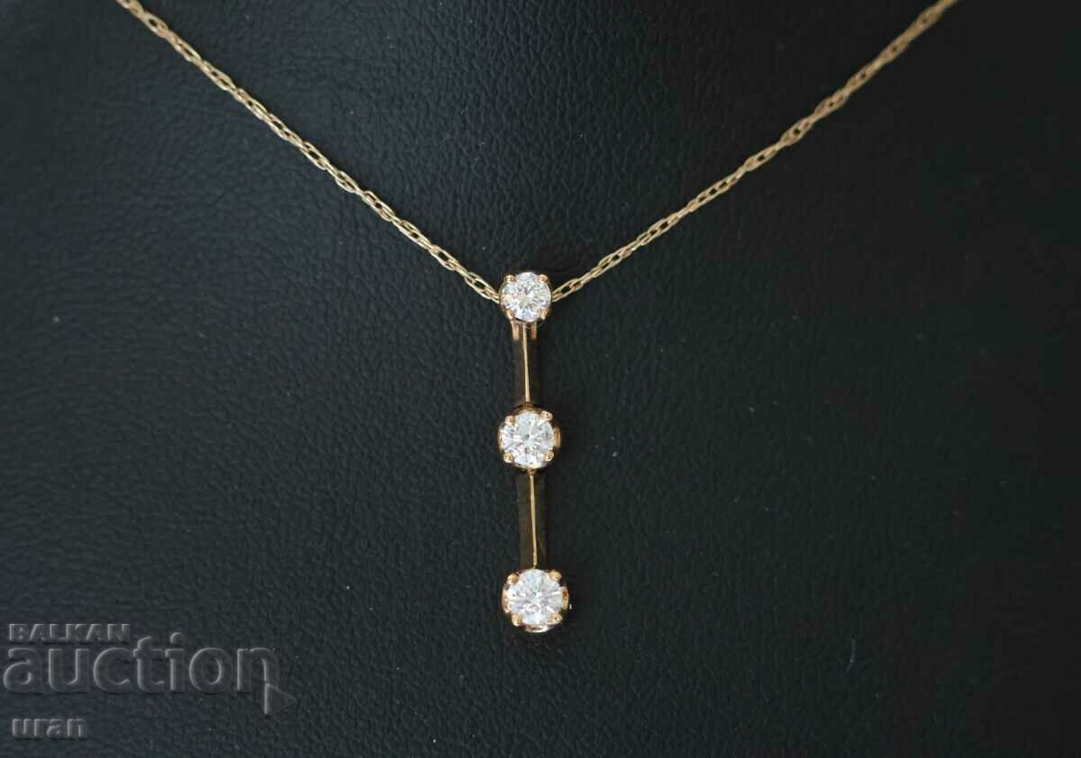 New Gold Necklace with 0.43ct Natural Diamonds