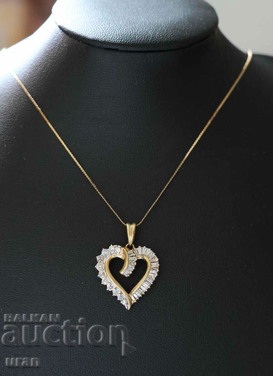 Licitație Colier nou de aur cu diamante naturale de 0,55 ct