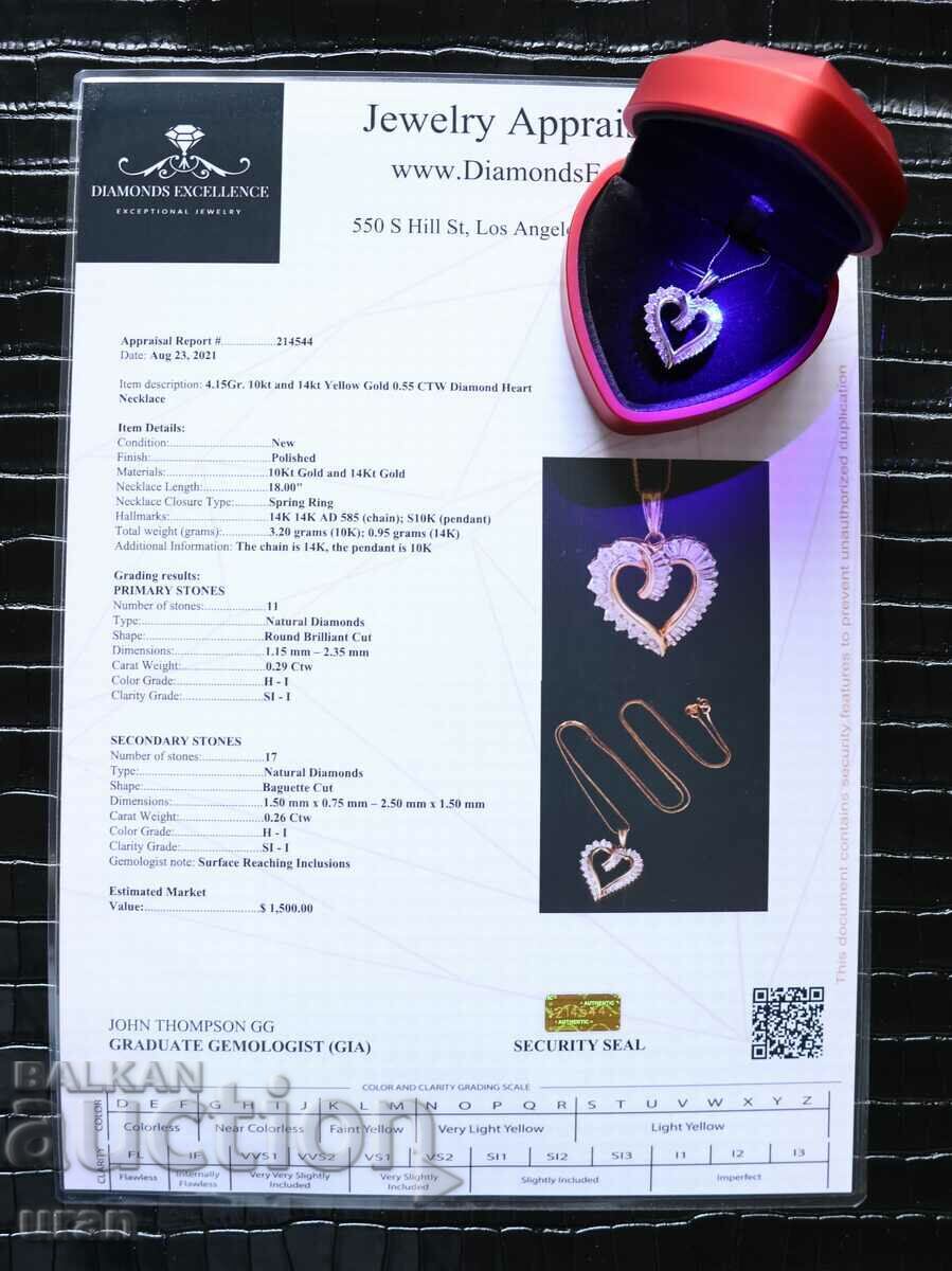 Colier nou de aur cu diamante naturale de 0,55 ct - 5