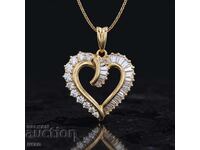 Colier nou de aur cu diamante naturale de 0,55 ct