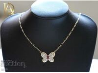 New Gold Butterfly Necklace with Natural Ruby and Diamonds