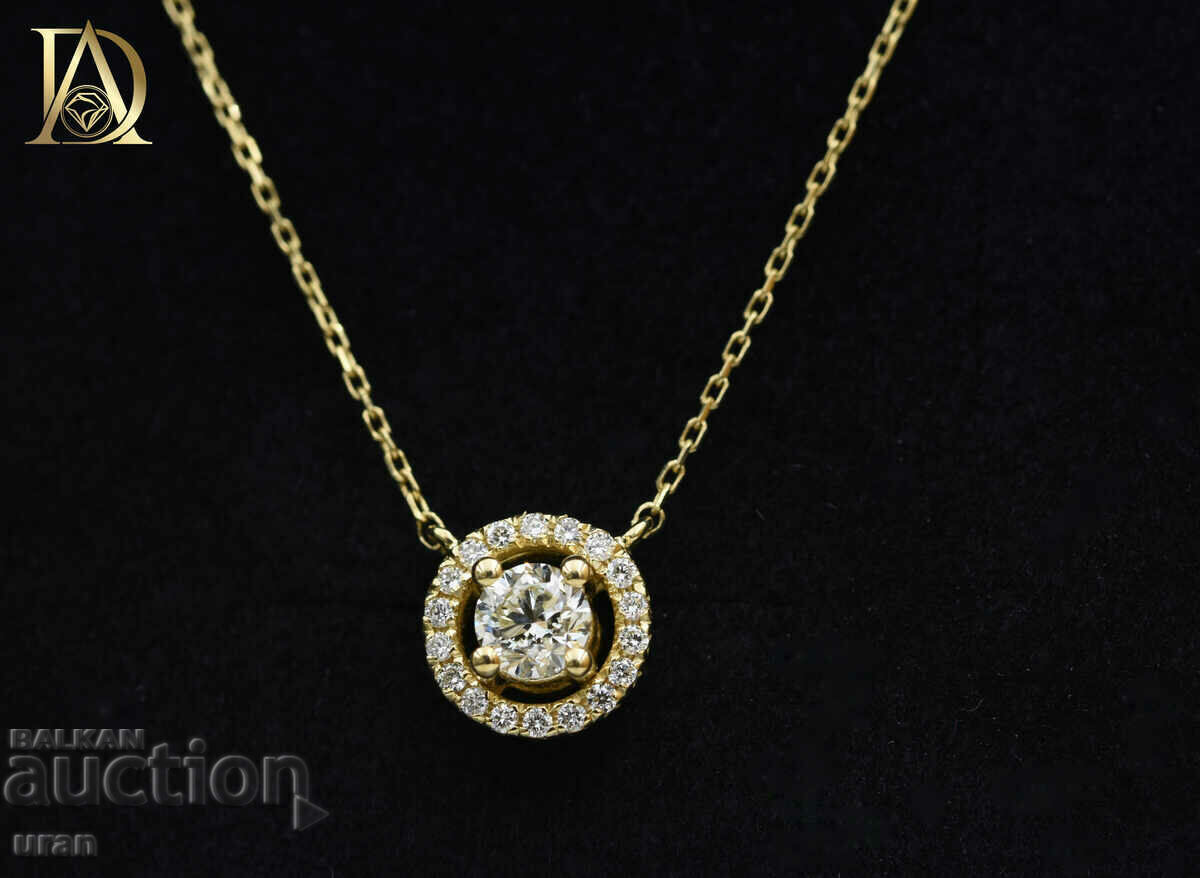 New Gold Necklace with 0.50ct Natural Diamonds