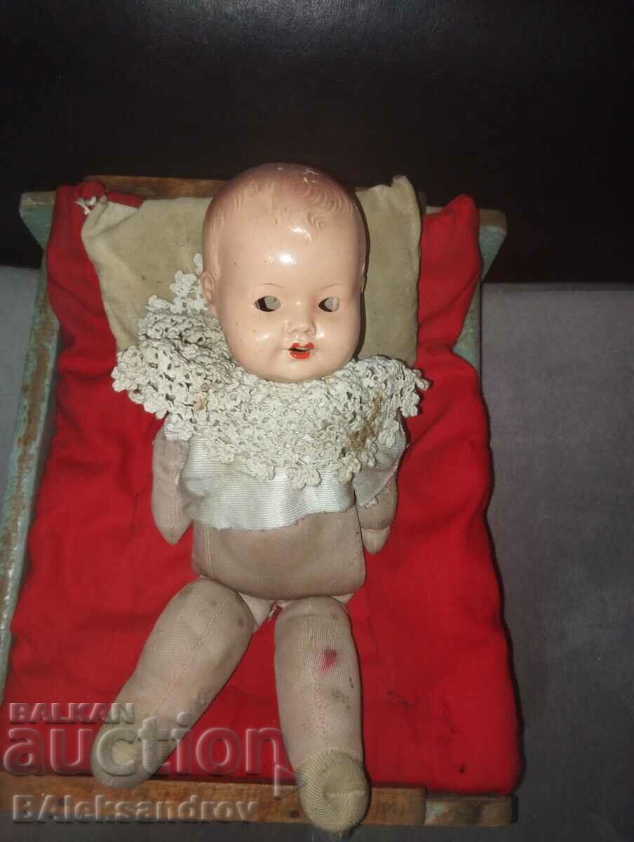 Old baby doll with bed with price 24.00 BGN | € 12.27 Old baby doll with bed with price 24.00 BGN | € 12.27